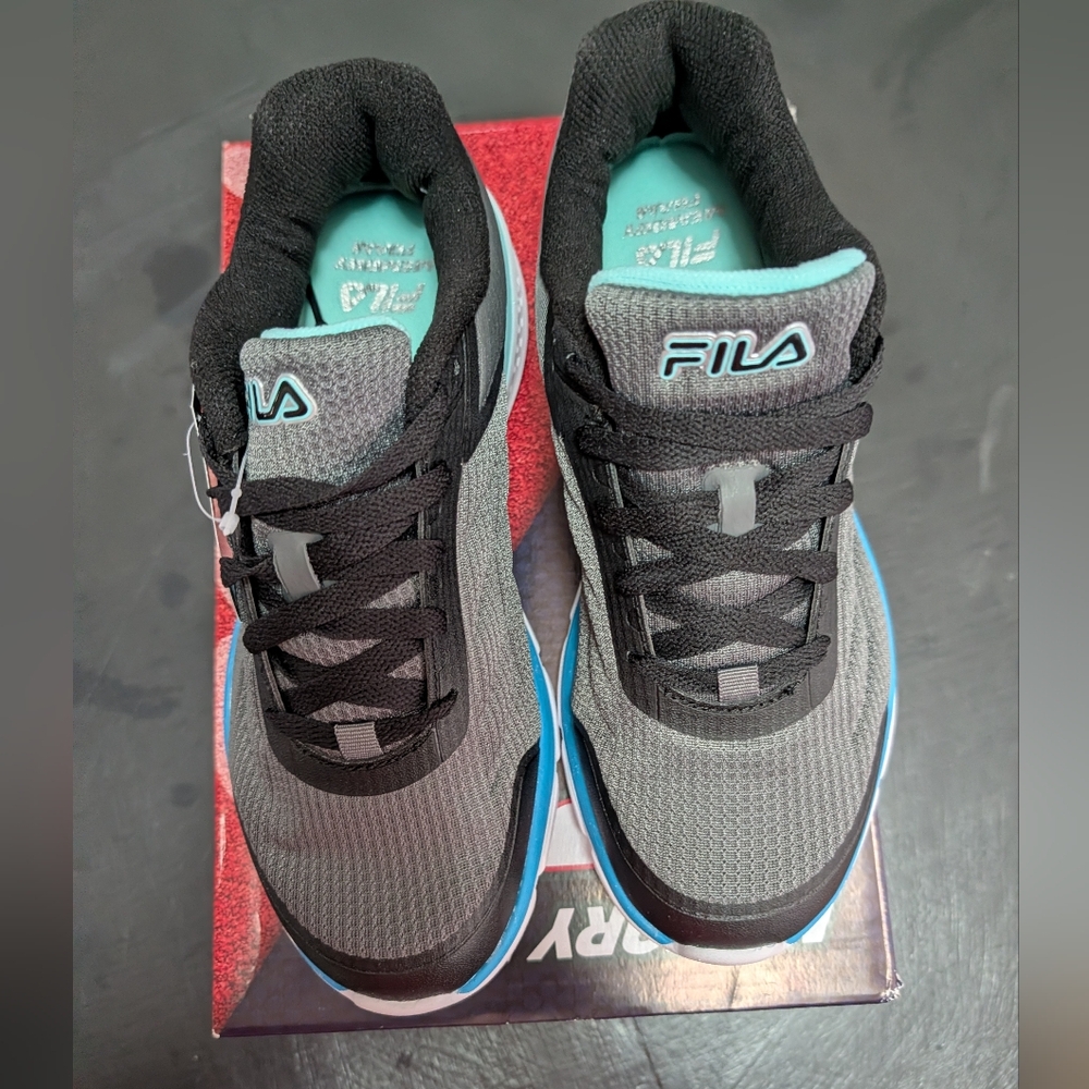 Fila Gray and Blue Running Shoes - Picture 7 of 8